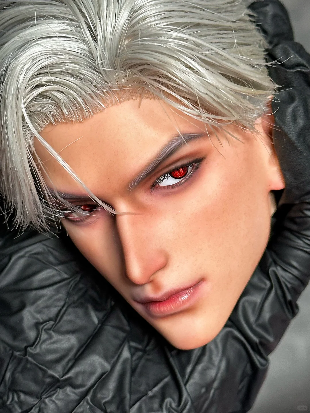 Fantasy BJD character faceup with metallic and painted details